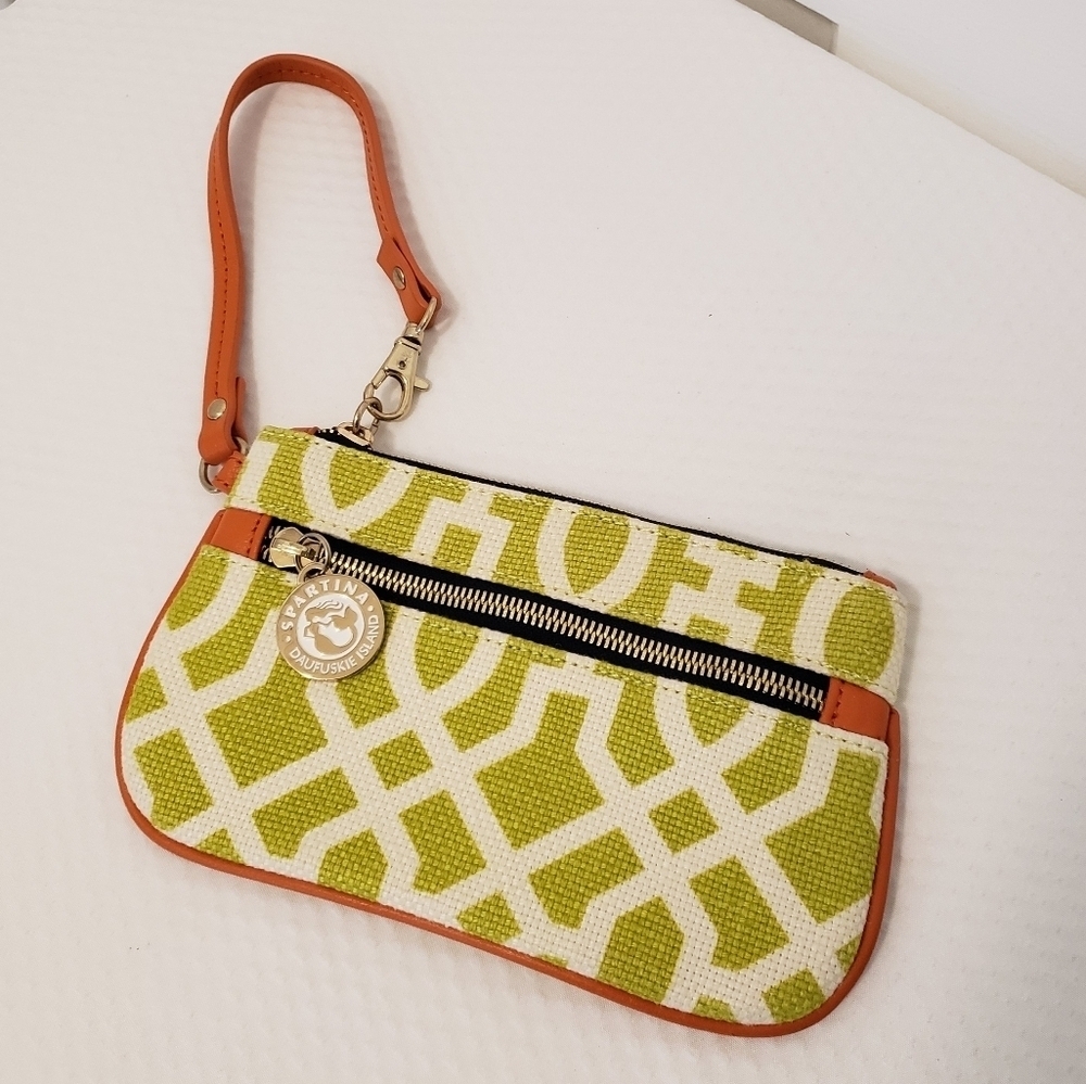Spartina 449 Green and Orange Wristlet